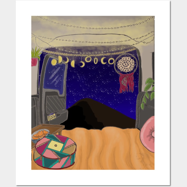 Camper Van Life - night skies Wall Art by Ethereal Designs